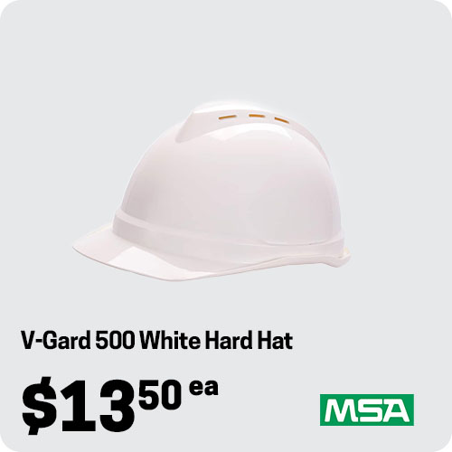 MSA V-Gard 500 White Hard Hat